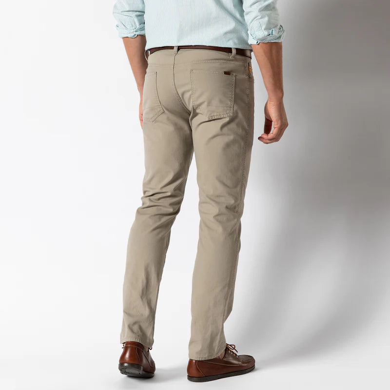 Classic Fit Pinpoint Canvas Five-Pocket - Khaki