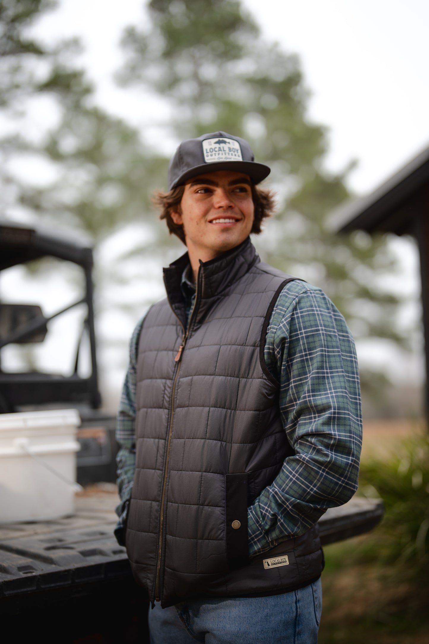 Brick Quilted Vest - Coffee