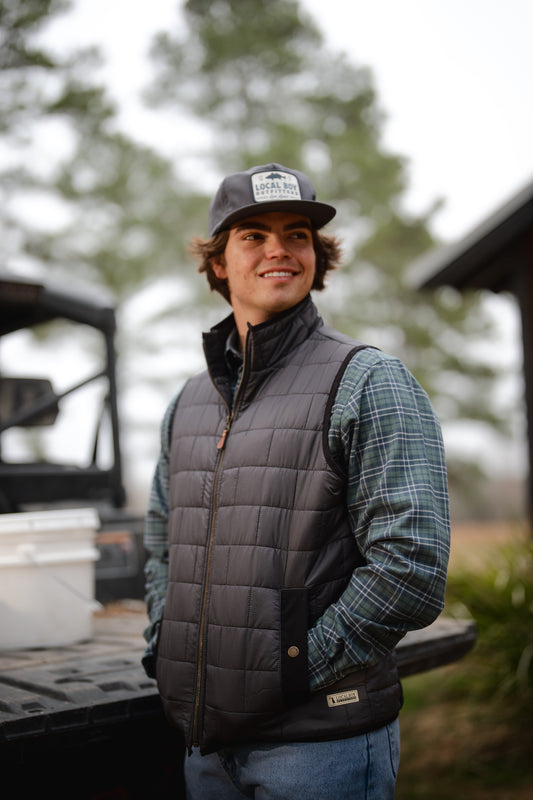 Brick Quilted Vest - Coffee