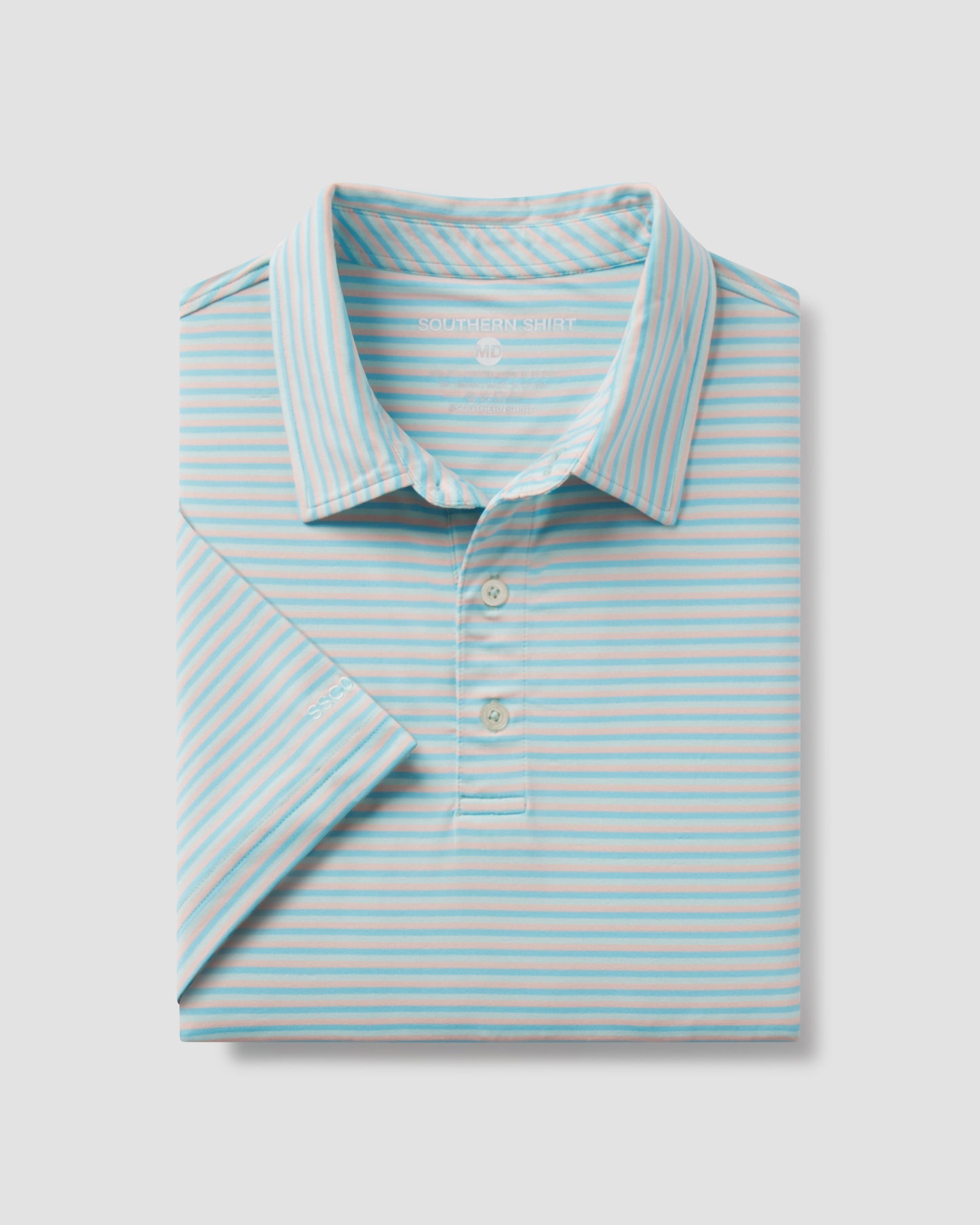 Bluffton Stripe Polo - Aqua Splash