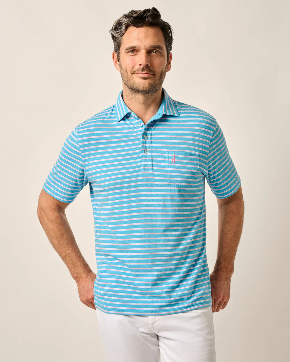 4-Button Polo - Matthis Stripe
