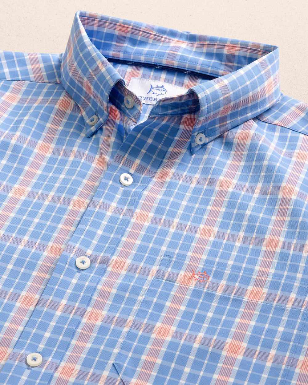 Beckenham Plaid Long Sleeve Sport Shirt - Boat Blue