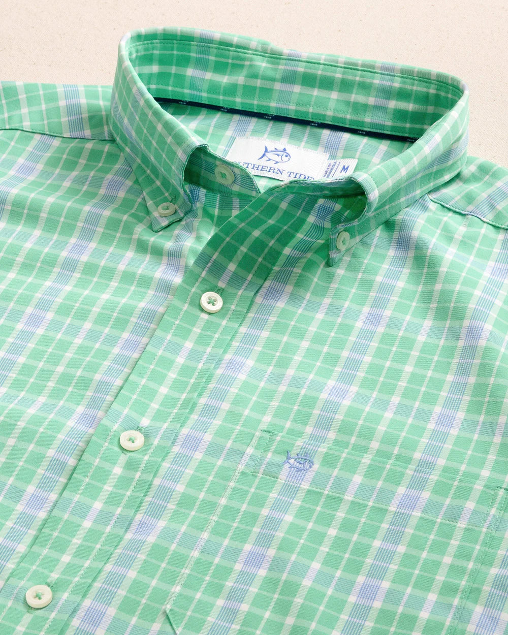 Beckenham Plaid Long Sleeve Sport Shirt - Jade Green