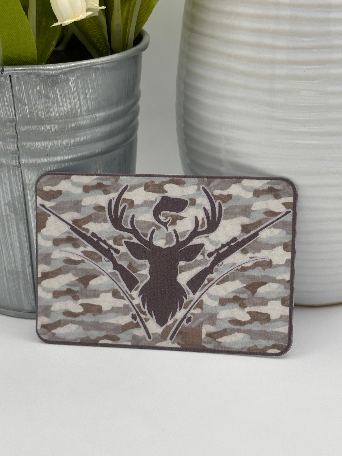 Buck & Gun Camo Sticker