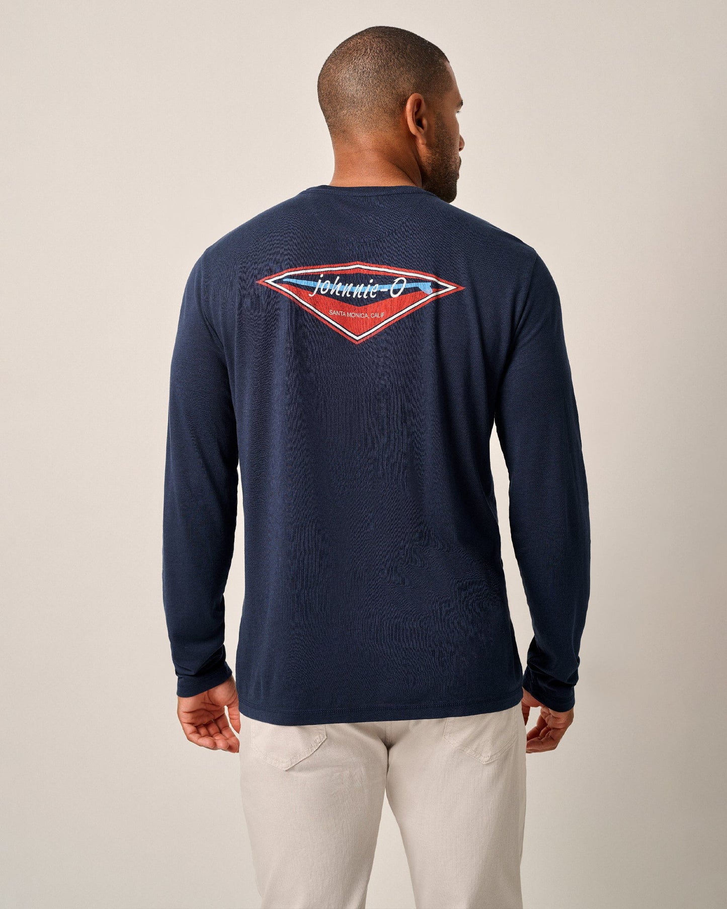 J-O Diamond Long Sleeve Graphic T-Shirt - Navy