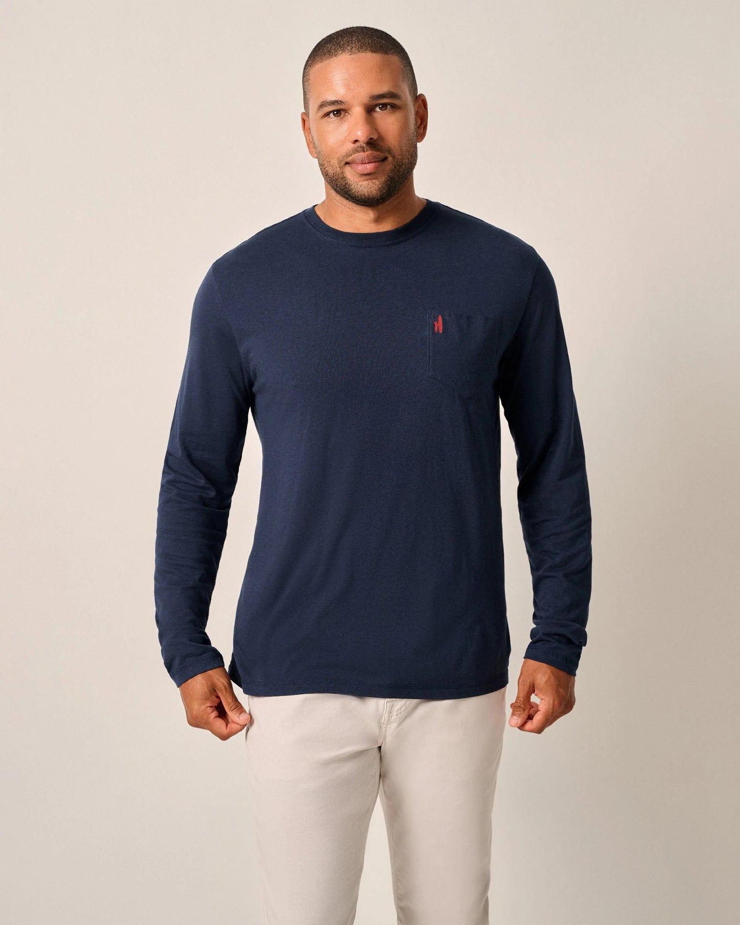 J-O Diamond Long Sleeve Graphic T-Shirt - Navy