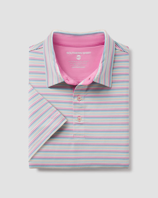 Sawgrass Stripe Polo - Crunchberry
