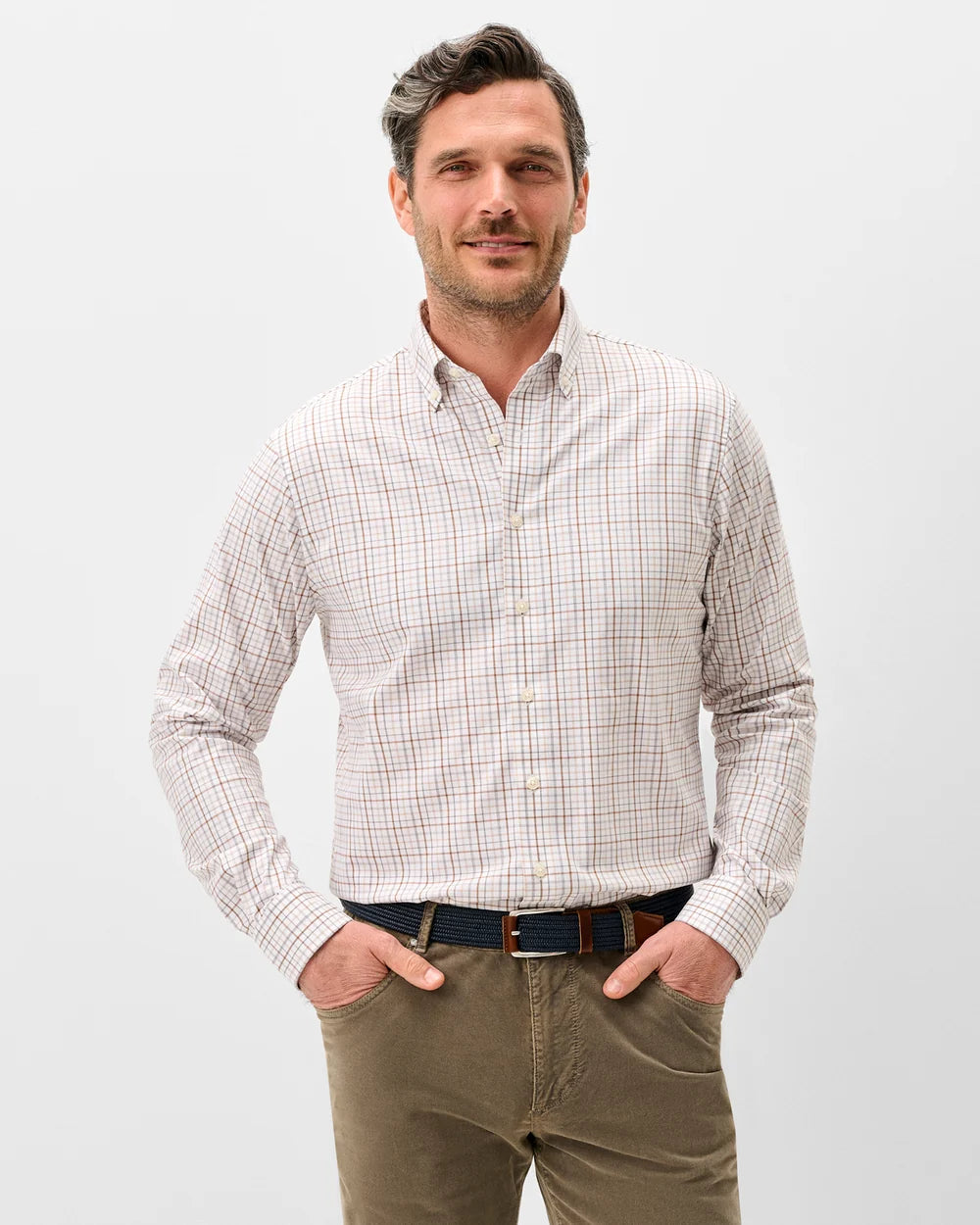 Performance Button Down - Sandlewood Pane