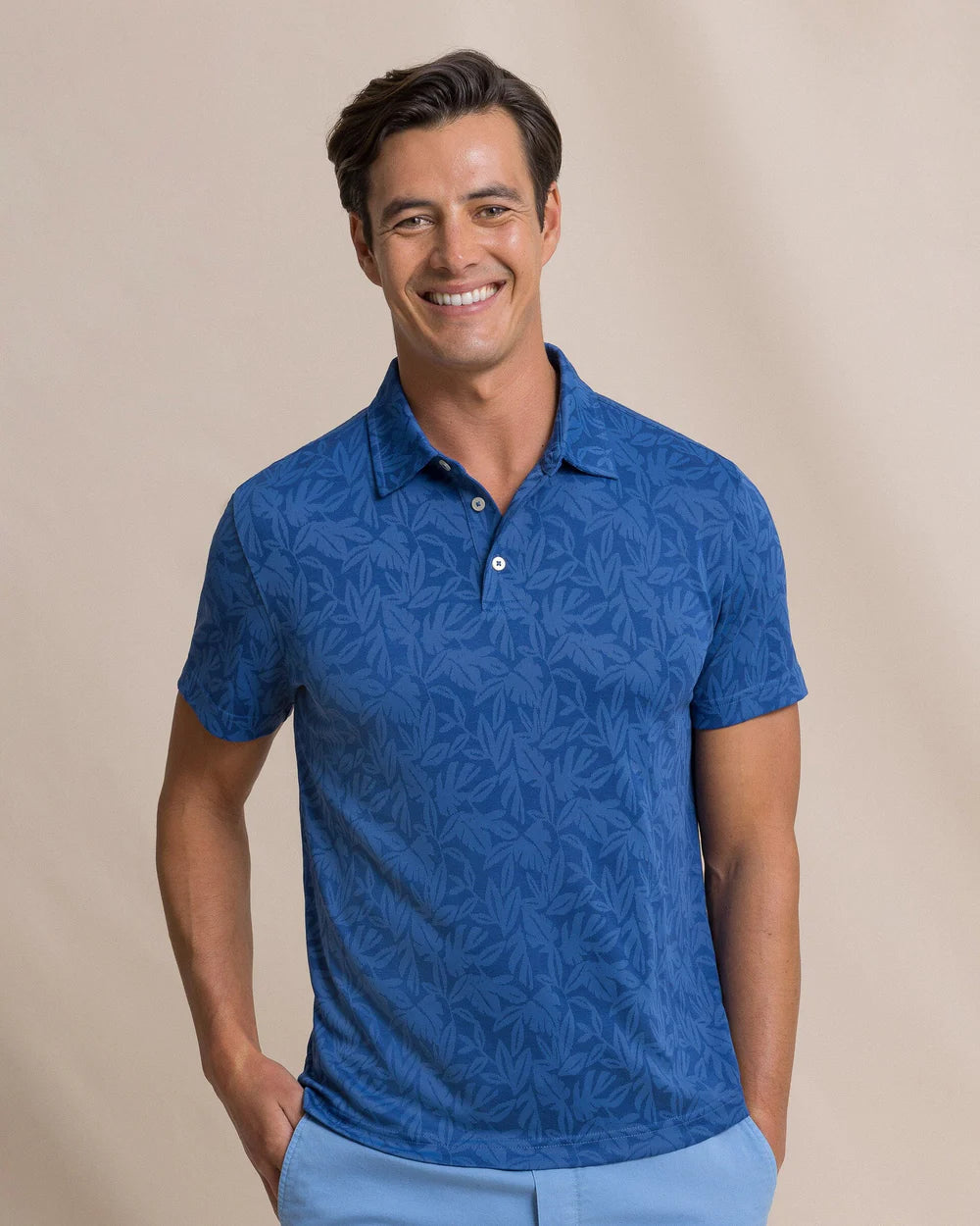 Island Fronds Jacquard Polo