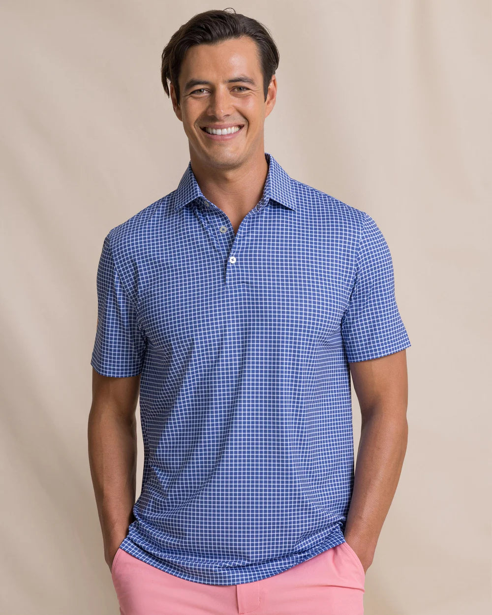 Driver Dunes Edge Plaid Polo