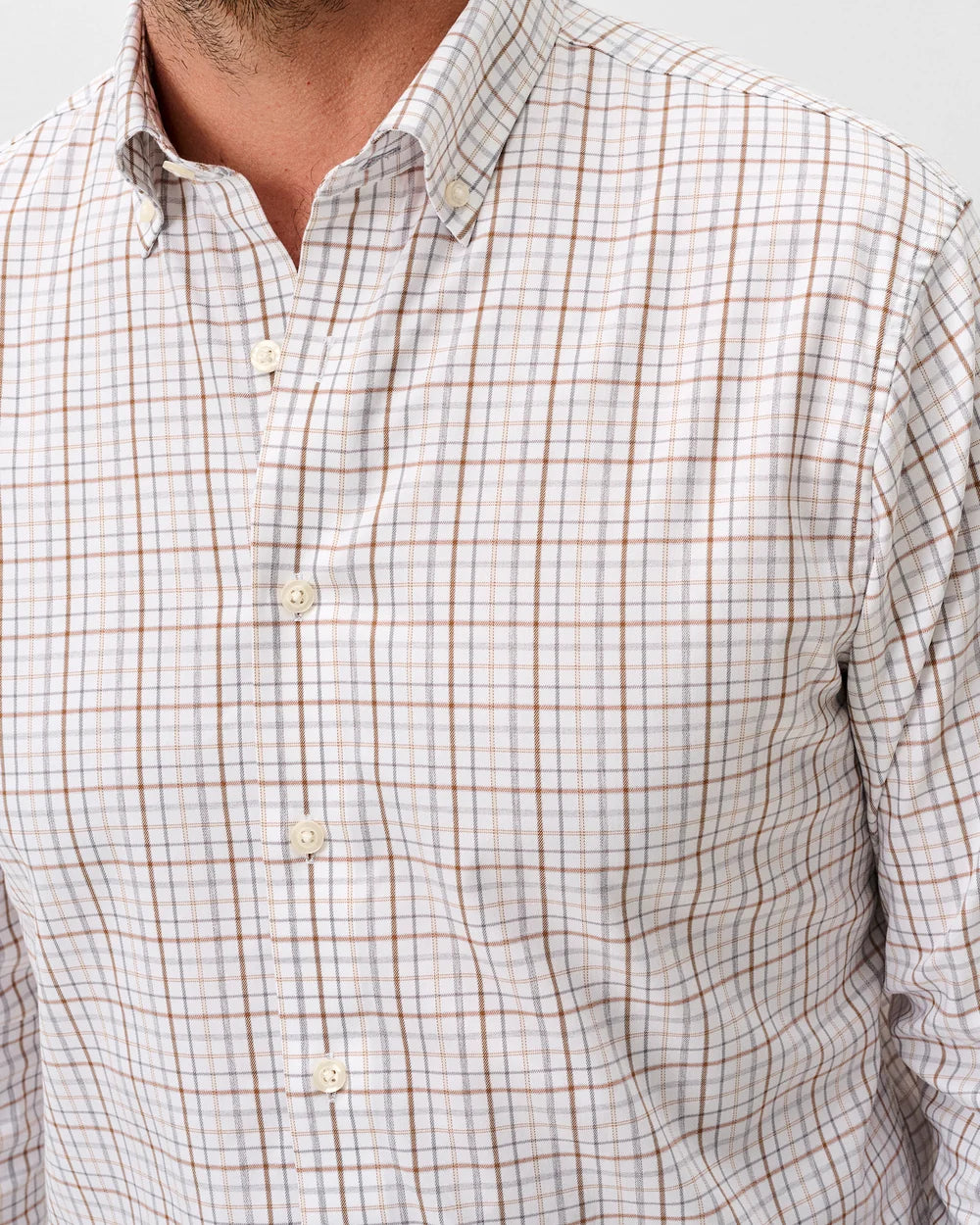 Performance Button Down - Sandlewood Pane