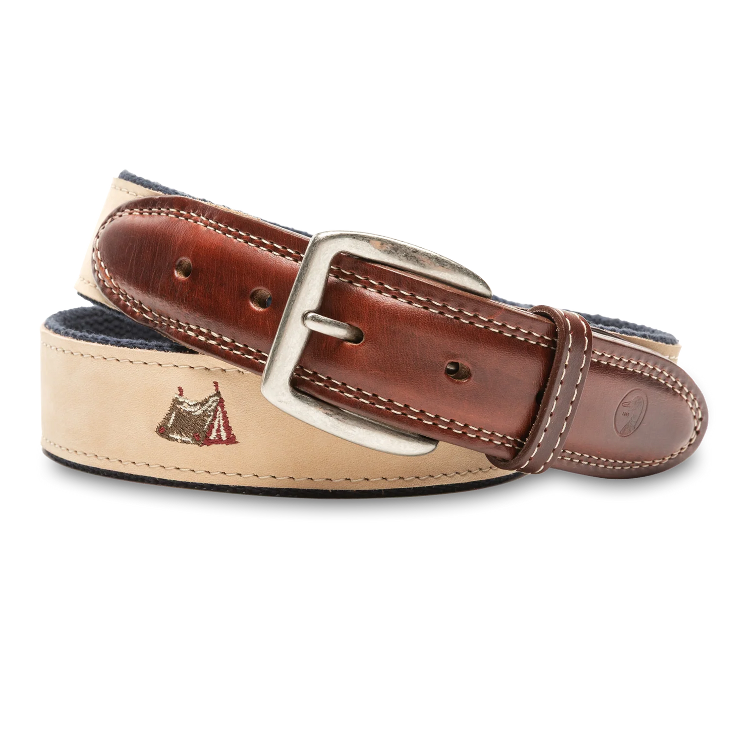 Nubuck Leather Embroidered Belt