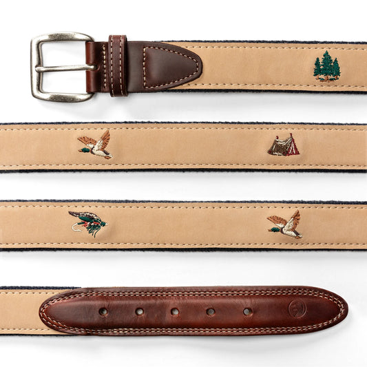 Nubuck Leather Embroidered Belt