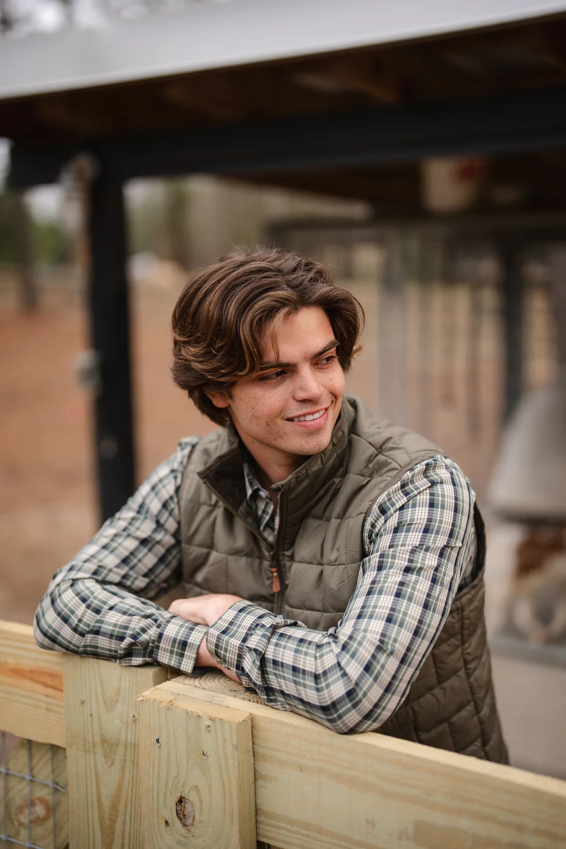 Brick Quilted Vest - Moss