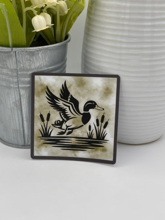 Mallard Sticker - Black and Green