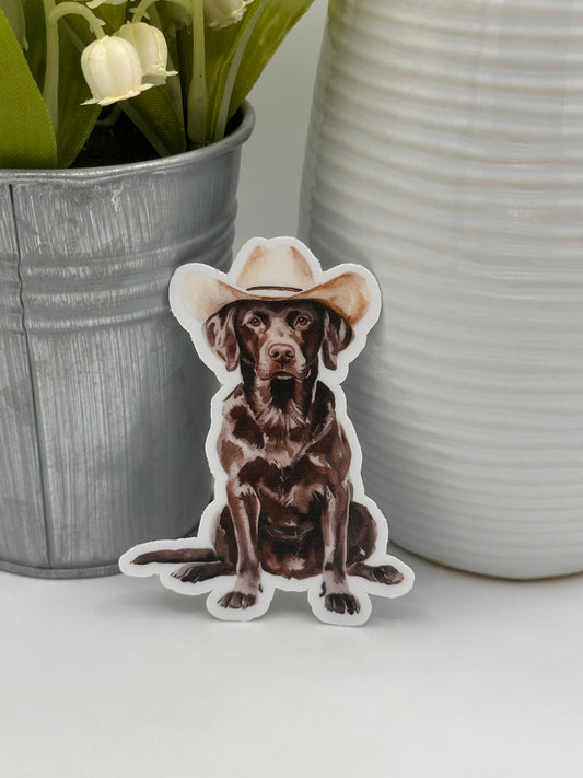 Country Chocolate Lab Sticker