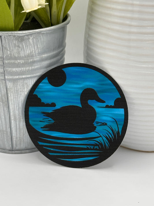 Mallard Sticker - Black & Blue