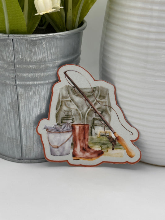 Watercolor Fishing Sticker