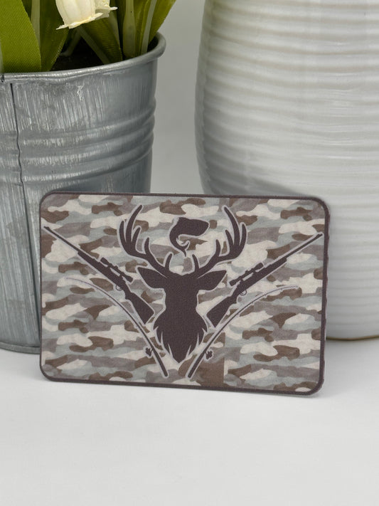 Buck & Gun Camo Sticker