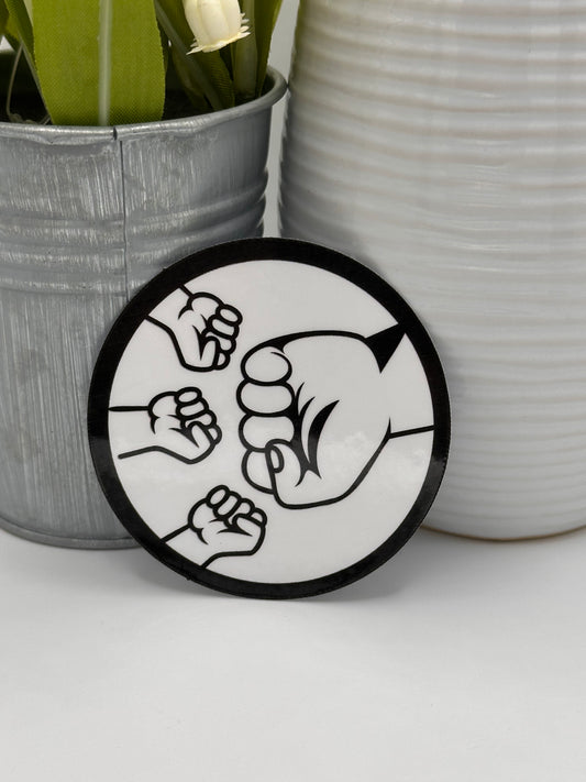 Fist Bump Sticker - 3 Kids